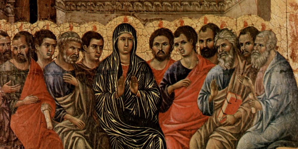 Pentecostés por Duccio di Buoninsgena