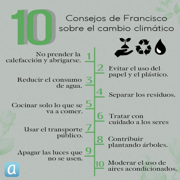 10 consejos de Francisco sobre el cambio climático ecología 600x600 - 9 ideas para que este verano no sea un punto y aparte en tu relación con Dios