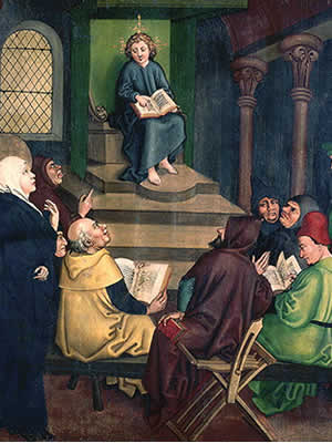 Cristo ante los doctores (Schongauer)