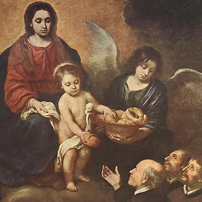 Infante jesús repartiendo pan a los peregrinos (Murillo)