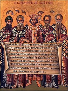Imagen alegórica del primer Concilio de Nicea