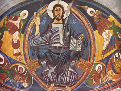 Majestad del Señor en el ábside de San Clemente de Taüll (detalle)